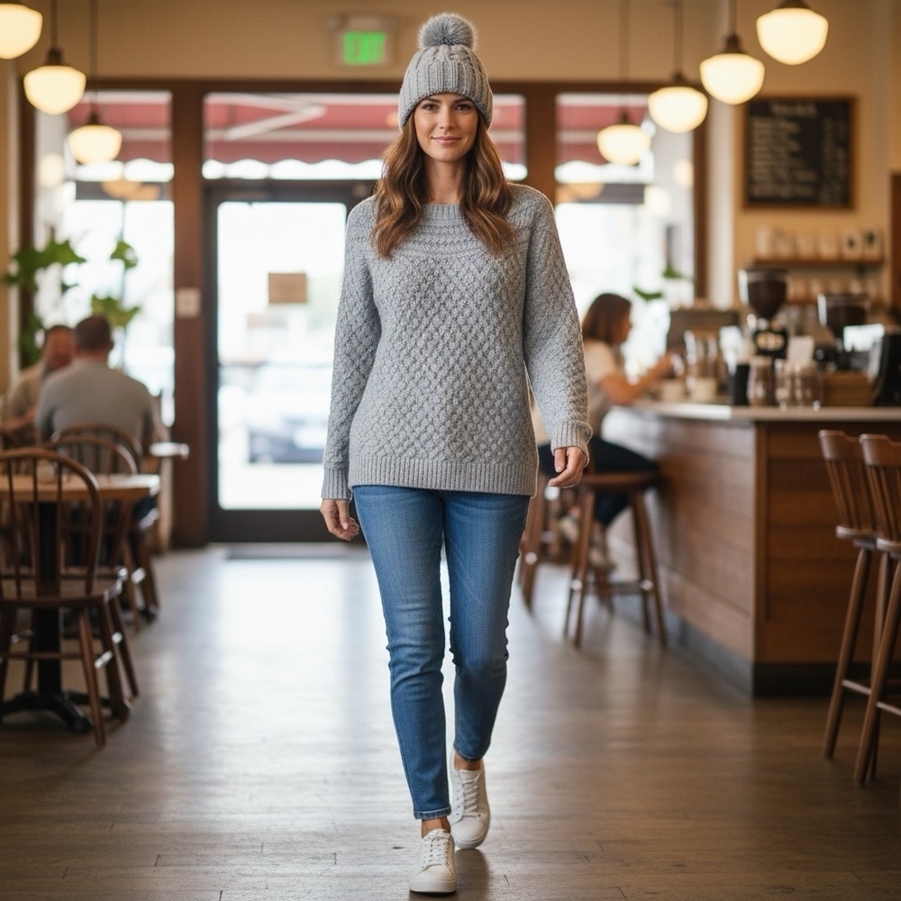 Croft & Barrow NEW - Sz M - knit lightweight sweater - yoke tuck stitch per tag - Picture 12 of 12